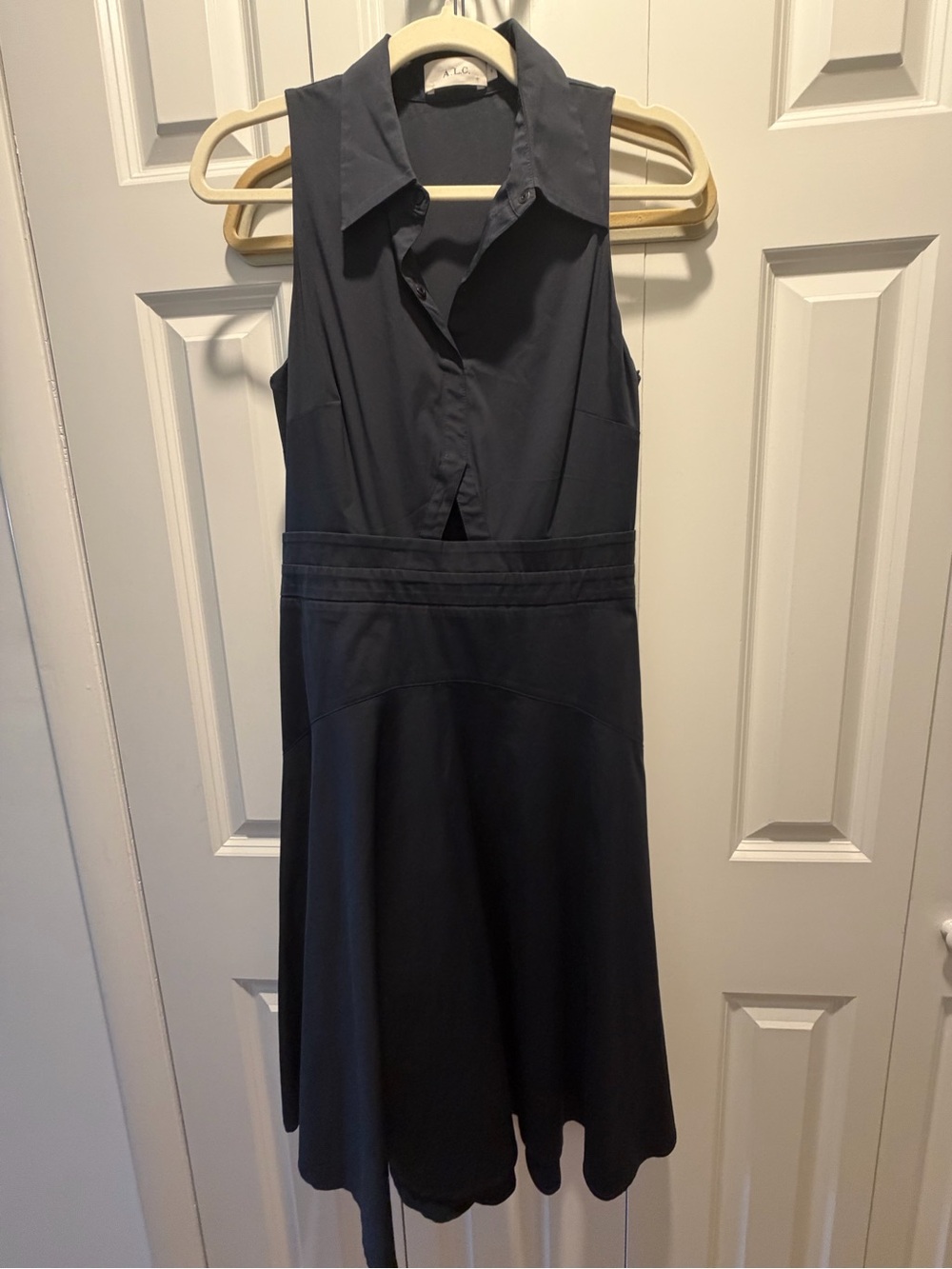 A.L.C. Sleeveless Collared Dark Navy Dress